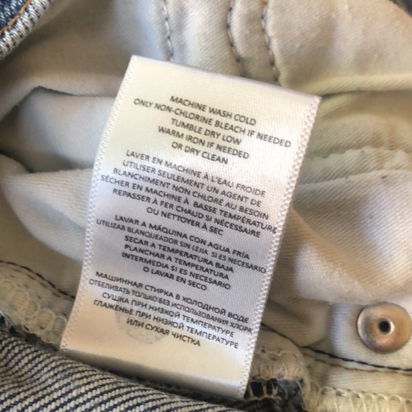 Redone 70s Ultra High Rise Stove Pipe Vintage Indigo Destroy Size 26 - Picture 9 of 9